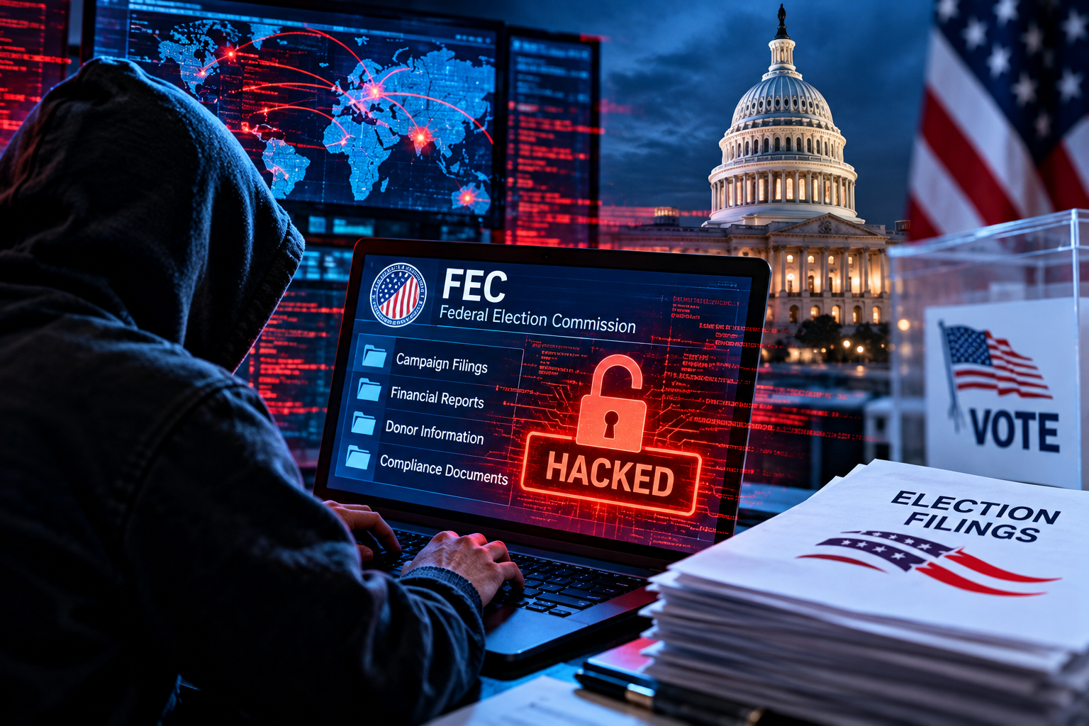 Hackers target US election watchdog's filing system