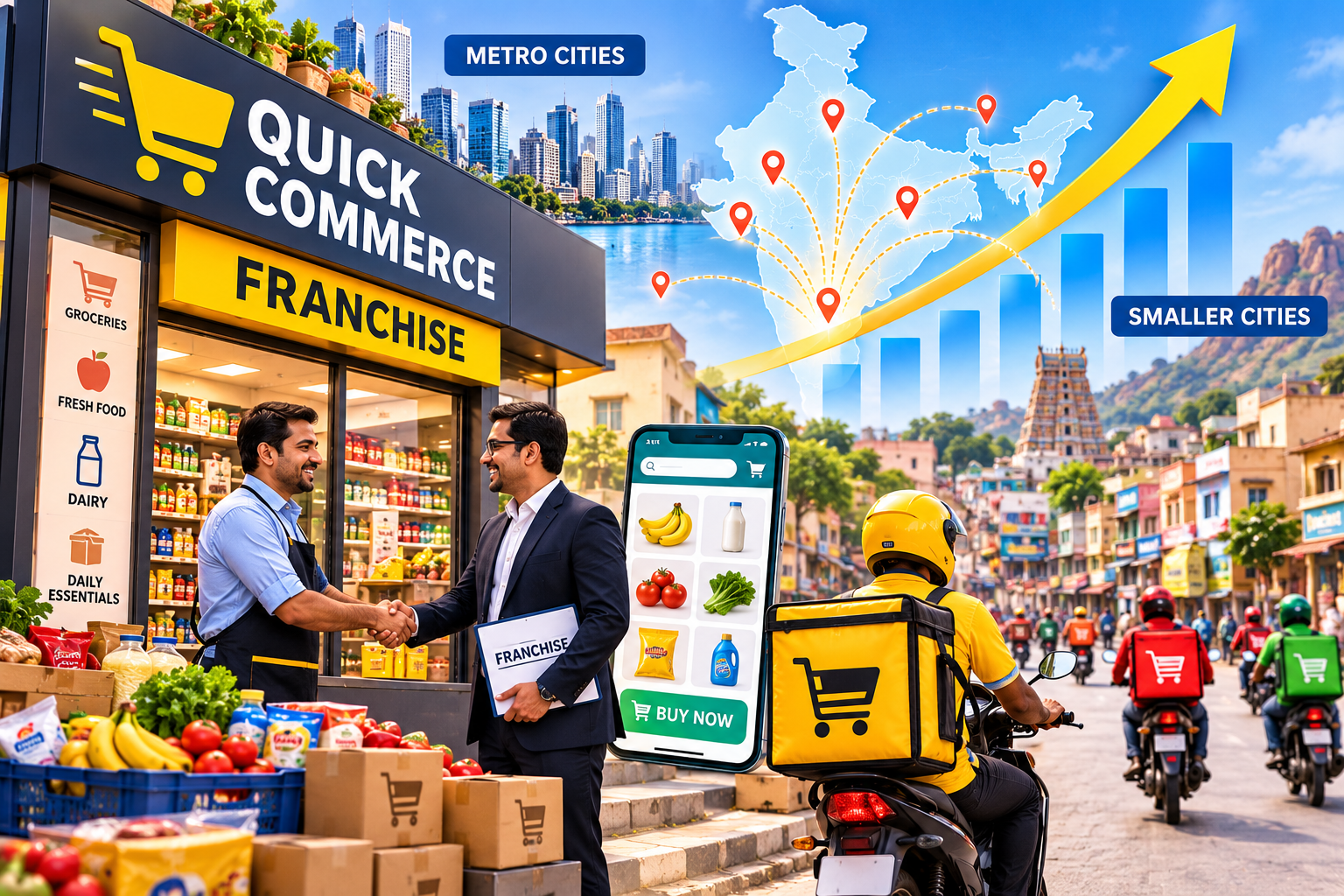 Franchise model to drive quick-commerce growth in smaller cities