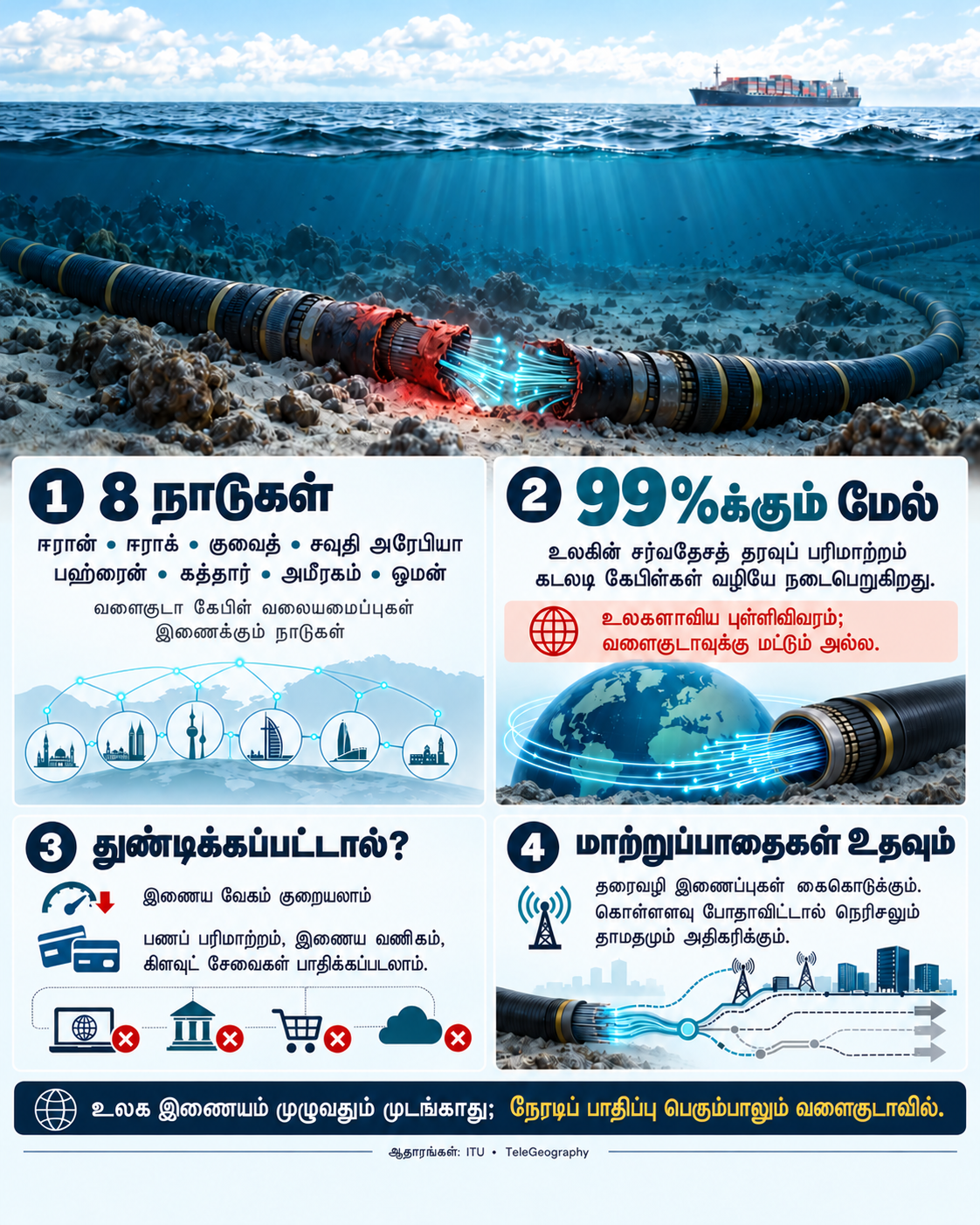 இணைய கேபிள்களை குறிவைக்கும் ஈரான் - என்ன பாதிப்பு?