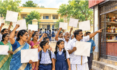 Residents protest against liquor outlet near school