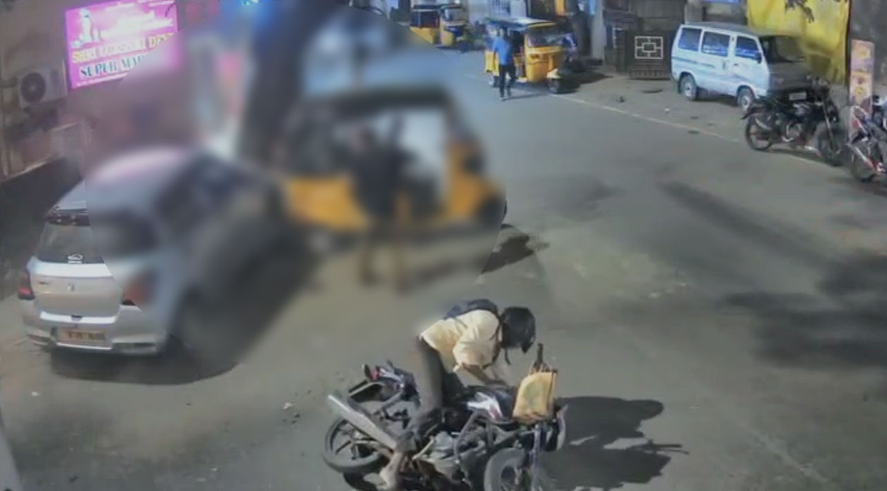 காரை இயக்கிய சிறுவன்...தூக்கி வீசப்பட்ட இருவர்...அதிர்ச்சி சிசிடிவி காட்சிகள் வெளியாகி பரபரப்பு 