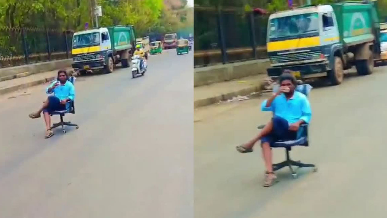 நடுரோட்டில் அமர்ந்து டீ குடித்த இளைஞர்.. வீடியோ வைரலானதால் நேர்ந்த சோகம்