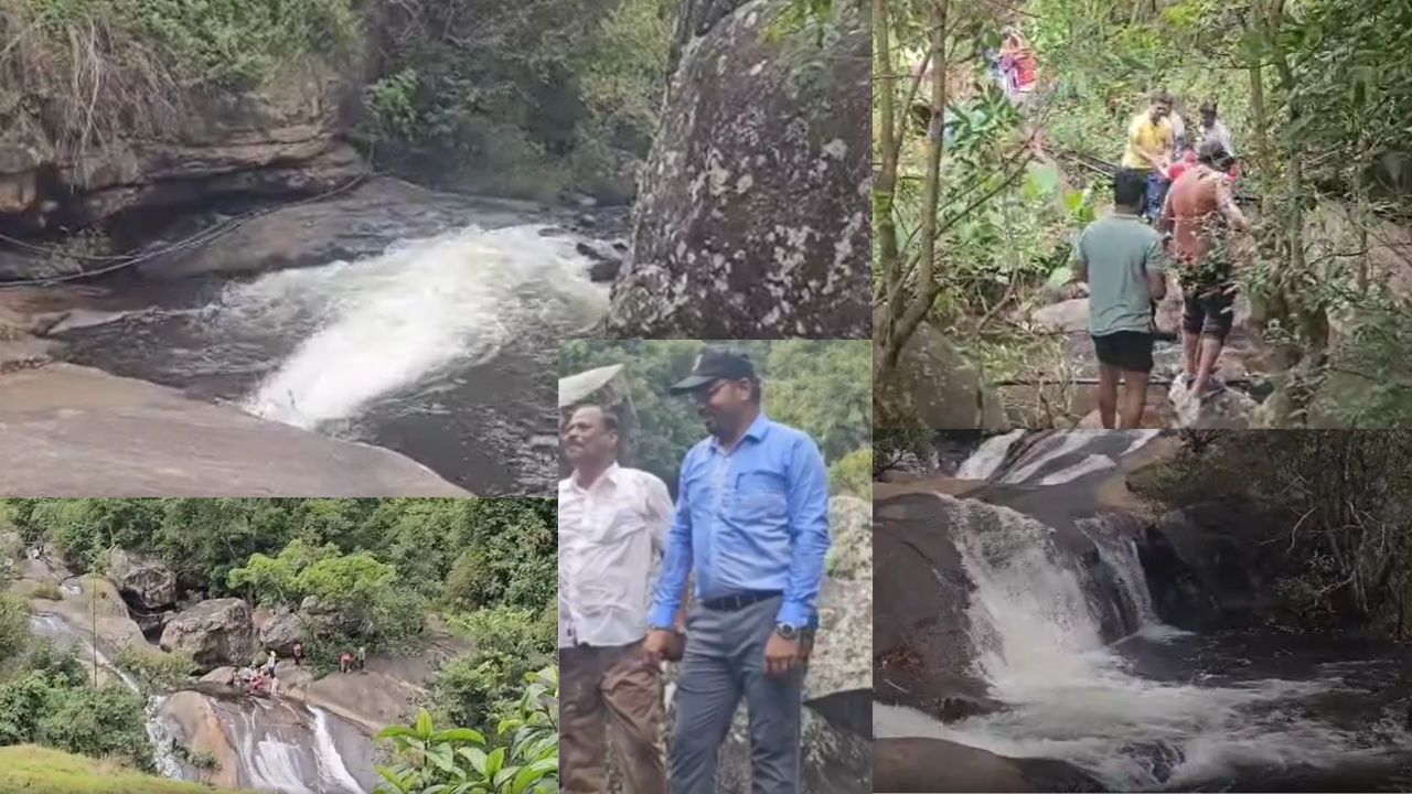 பெப்பர் அருவியில் பாதுகாப்பு இல்லையா? கொட்டும் மழையில் ஆட்சியர் ஆய்வு