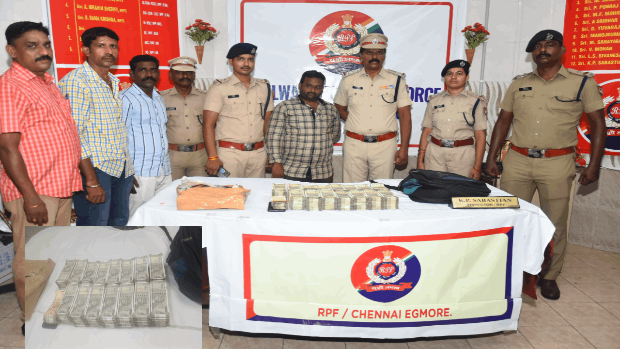 ரயில் நிலையத்தில் ரூ.38 லட்சம் பறிமுதல்.. ரயில்வே போலீசார் விசாரணை