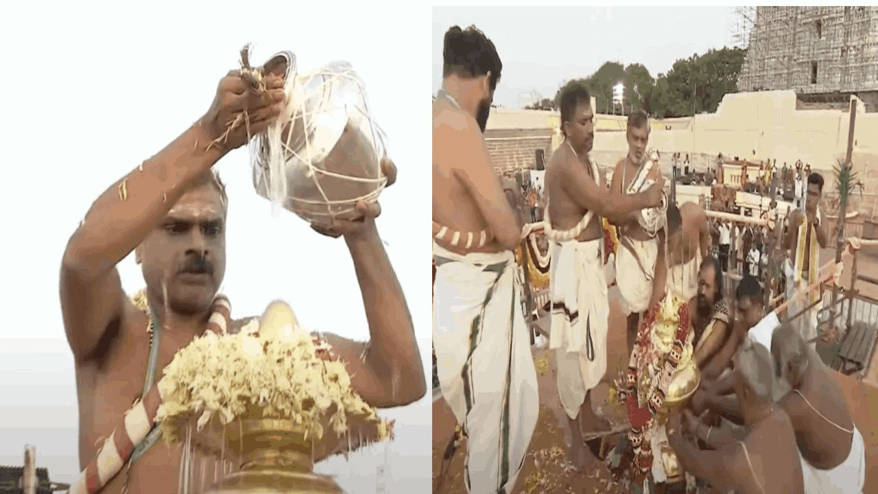 சுப்பிரமணிய சுவாமி கோவிலில் குடமுழுக்கு விழா.. மந்திரங்கள் ஓதி நடைபெற்ற திருக்குட நன்னீராட்டு..!
