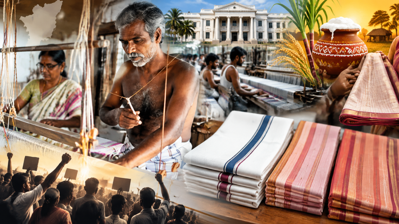 பொங்கல் புத்தாடை தயாரிப்பு தாமதமா?...நெசவாளர்களின் கோரிக்கையை கேட்குமா அரசு?