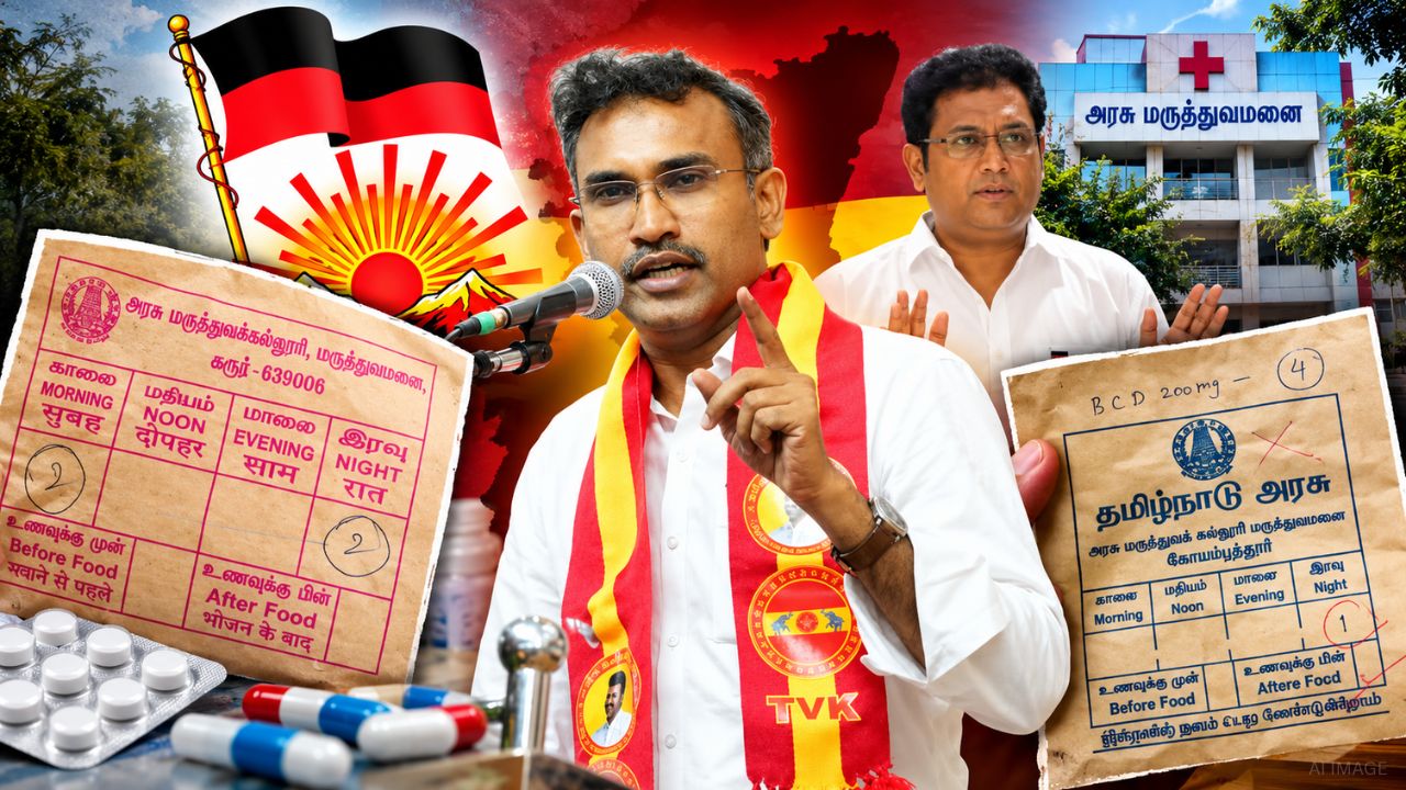 “அப்போ ஏன் மௌனம்?” மாத்திரை கவர் விவகாரத்தில் திமுகவை கேள்வி கேட்ட அமைச்சர்!