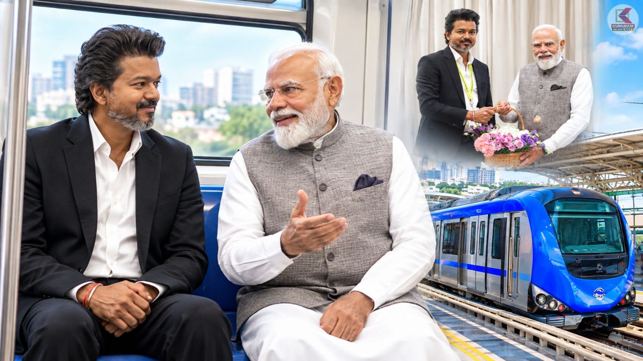 பிரதமர் மோடி - முதல்வர் விஜய் சந்திப்பு ! புதுவழித்தட மெட்ரோ சேவையை தொடங்கி வைக்கிறார் மோடி !