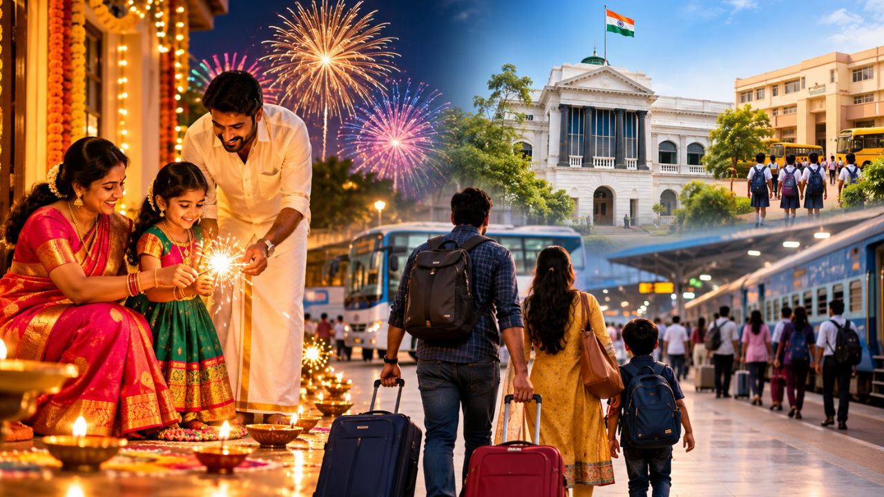 தீபாவளிக்கு எத்தன நாள் லீவு? தமிழ்நாடு அரசு வெளியிட்ட அறிவிப்பு..!